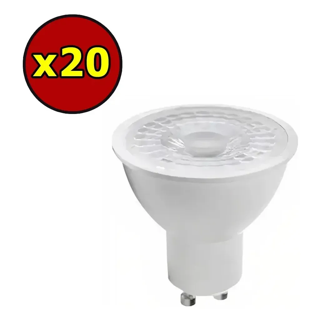 20 Ampolletas Gu10 7w Dicroico 38° 3000k Luz Cálida-1
