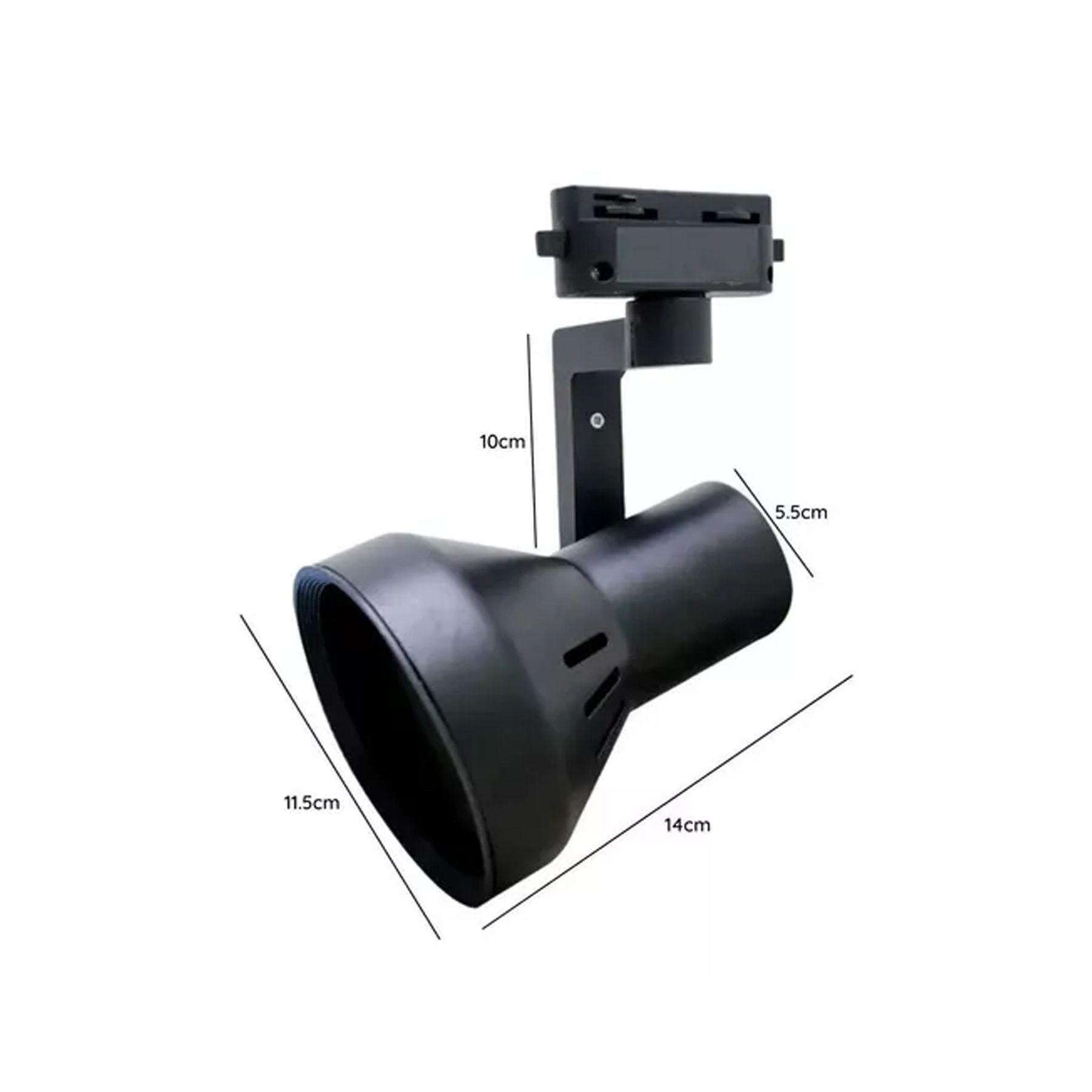 Lampara Riel 3 Focos Par30 Luz Neutra 1mt Negro Uso Profesional-4