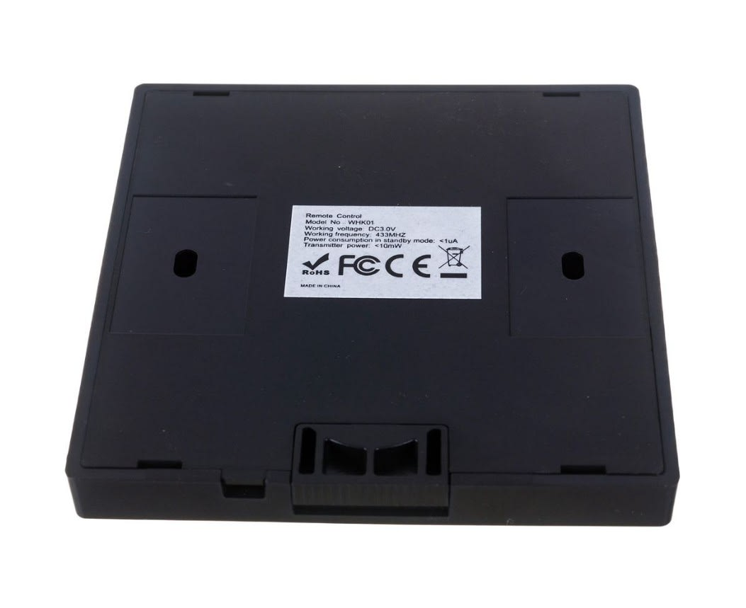 Interruptor Inalambrico 433Mhz Negro 1 Botin Receptor-3