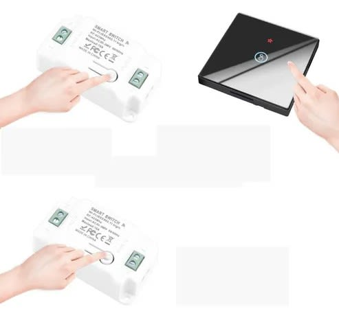 Interruptor Inalambrico 433Mhz Negro 1 Botin Receptor-4