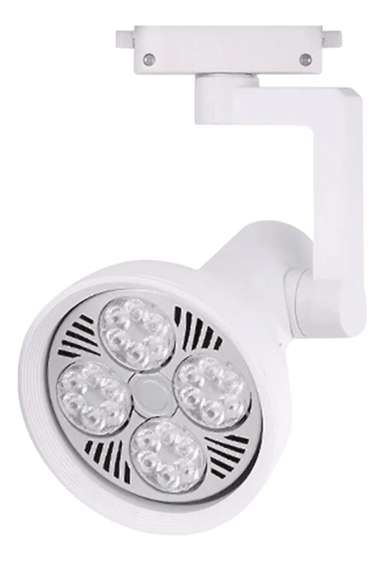 3 Foco Riel Monofasico Par30 Blanco 30W Luz Neutra-3