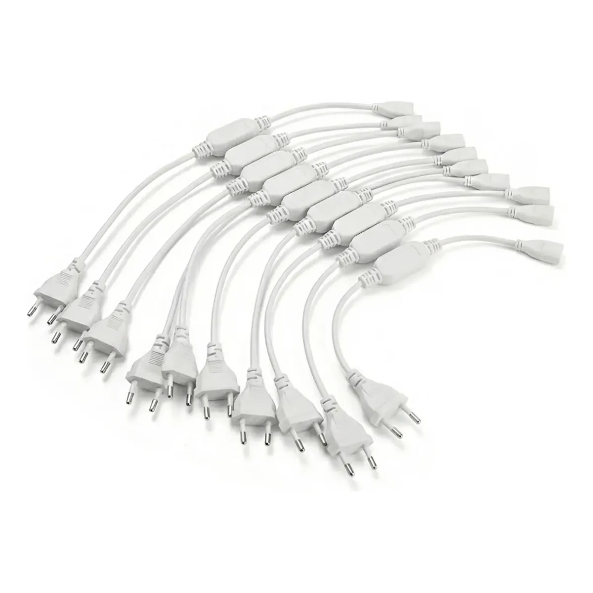 Pack 10 Adaptador Ac220v a DC Manguera Led Broche 10mm-0