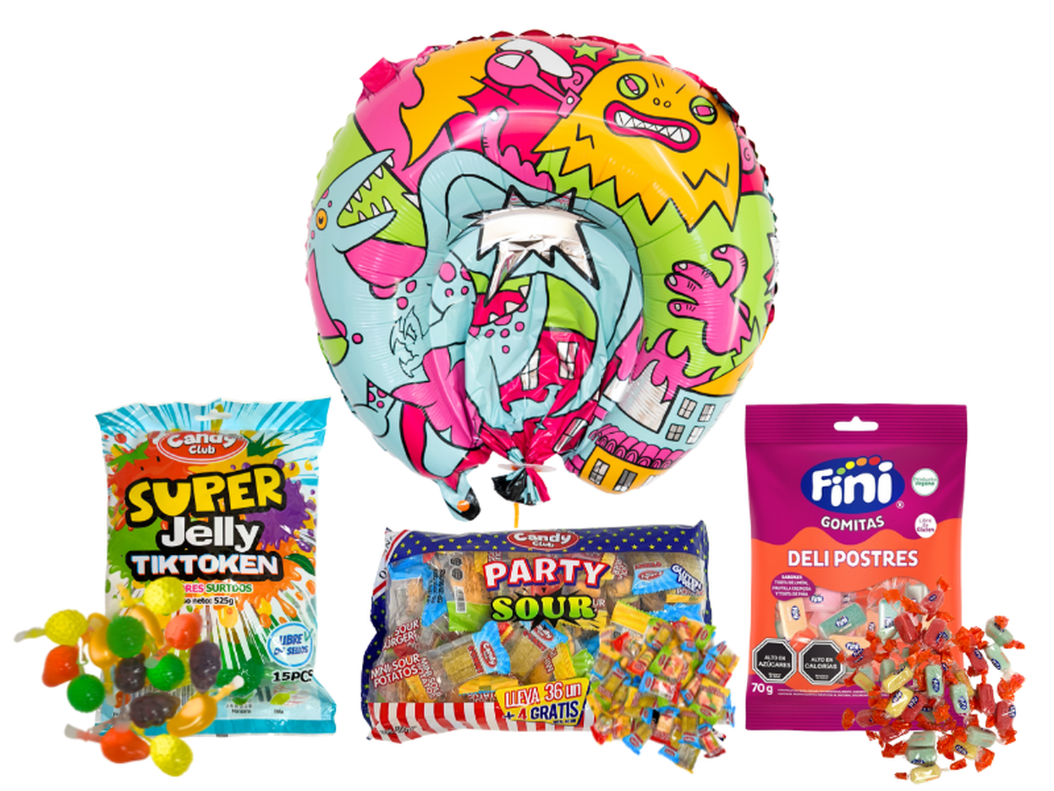 Piñata Monstruito + Dulces Virales-0