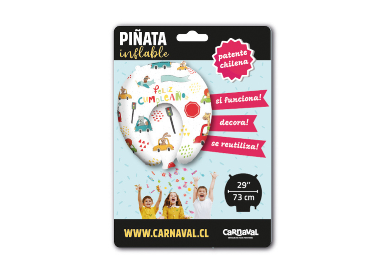 Piñata Inflable Autos Blanco + Dulces Virales-1