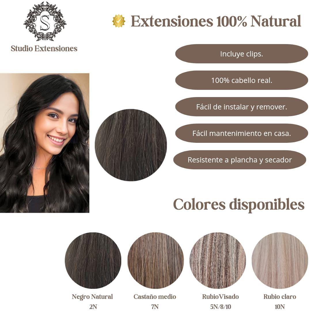 Extensiones de cabello 50cm Negro natural-2