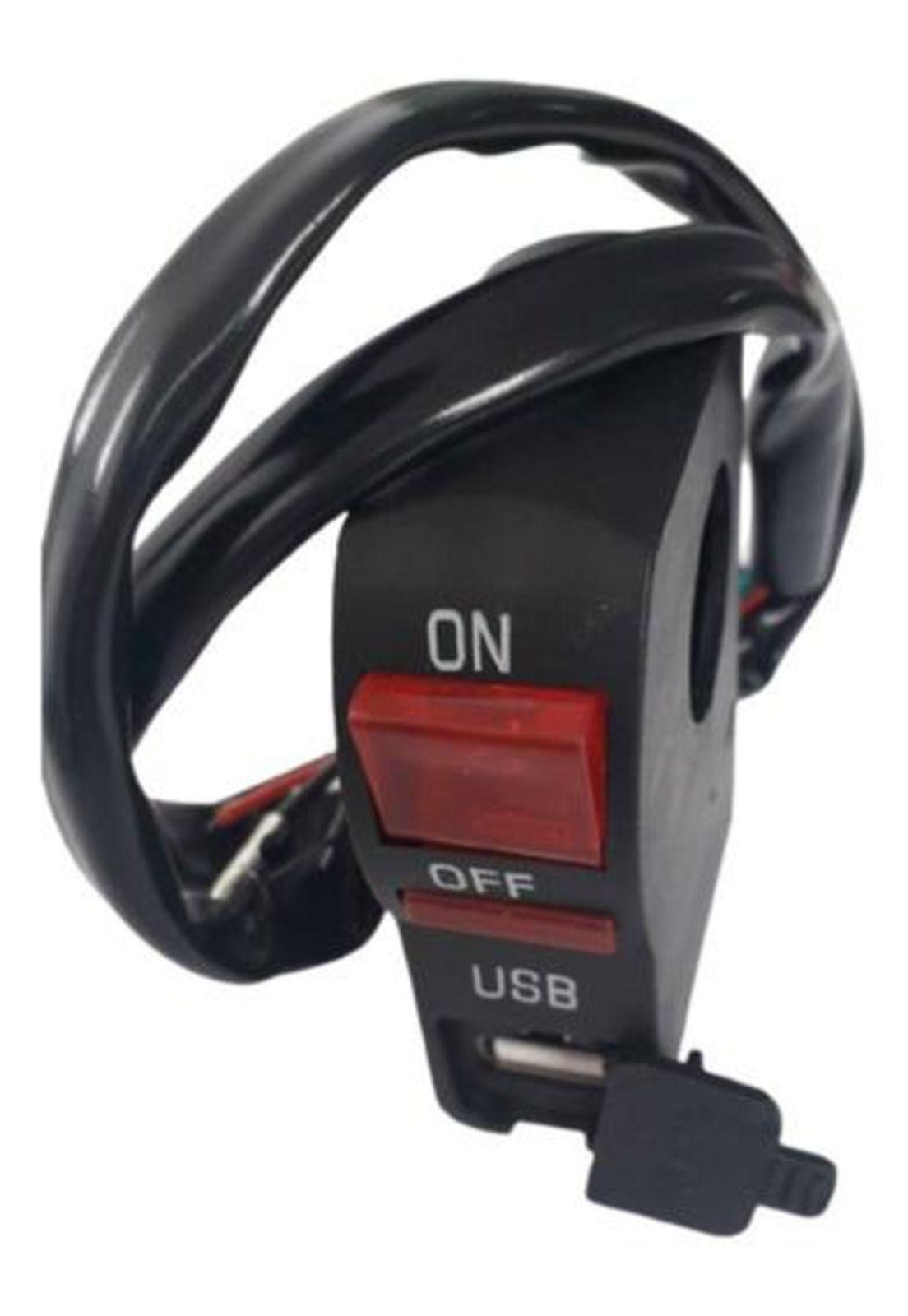 Botón Switch On/off Con Usb Para Moto Para Manubrio (22mm)-3