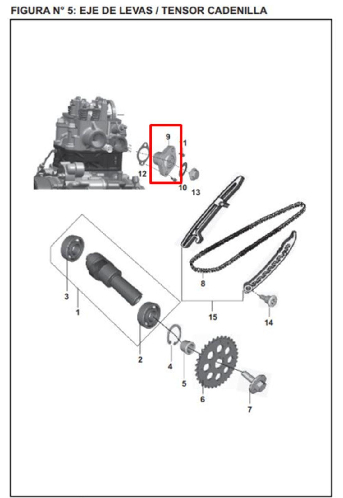 Tensor Cadena Distribucion Pulsar 150 160 180 200 200NS 220 / RS200 / Pulsar N250 NPC-3