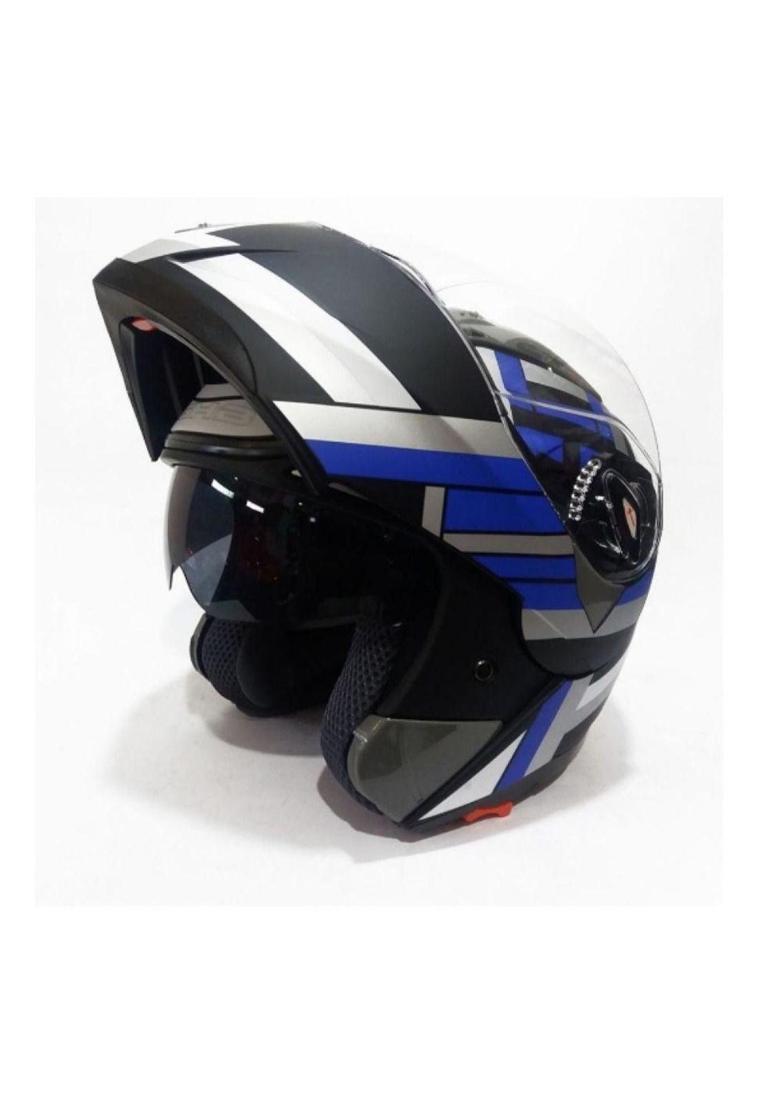Casco Abatible Ghb 158 Cross Line Neg/gris/az/matte-4