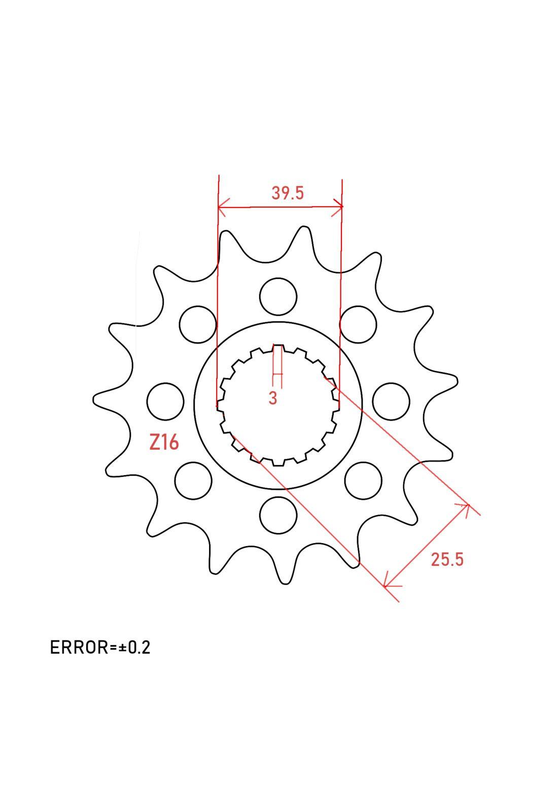 Piñon Ataque YZF R7 R1 / MT09 MT10 525 16T ITALY PBR-1