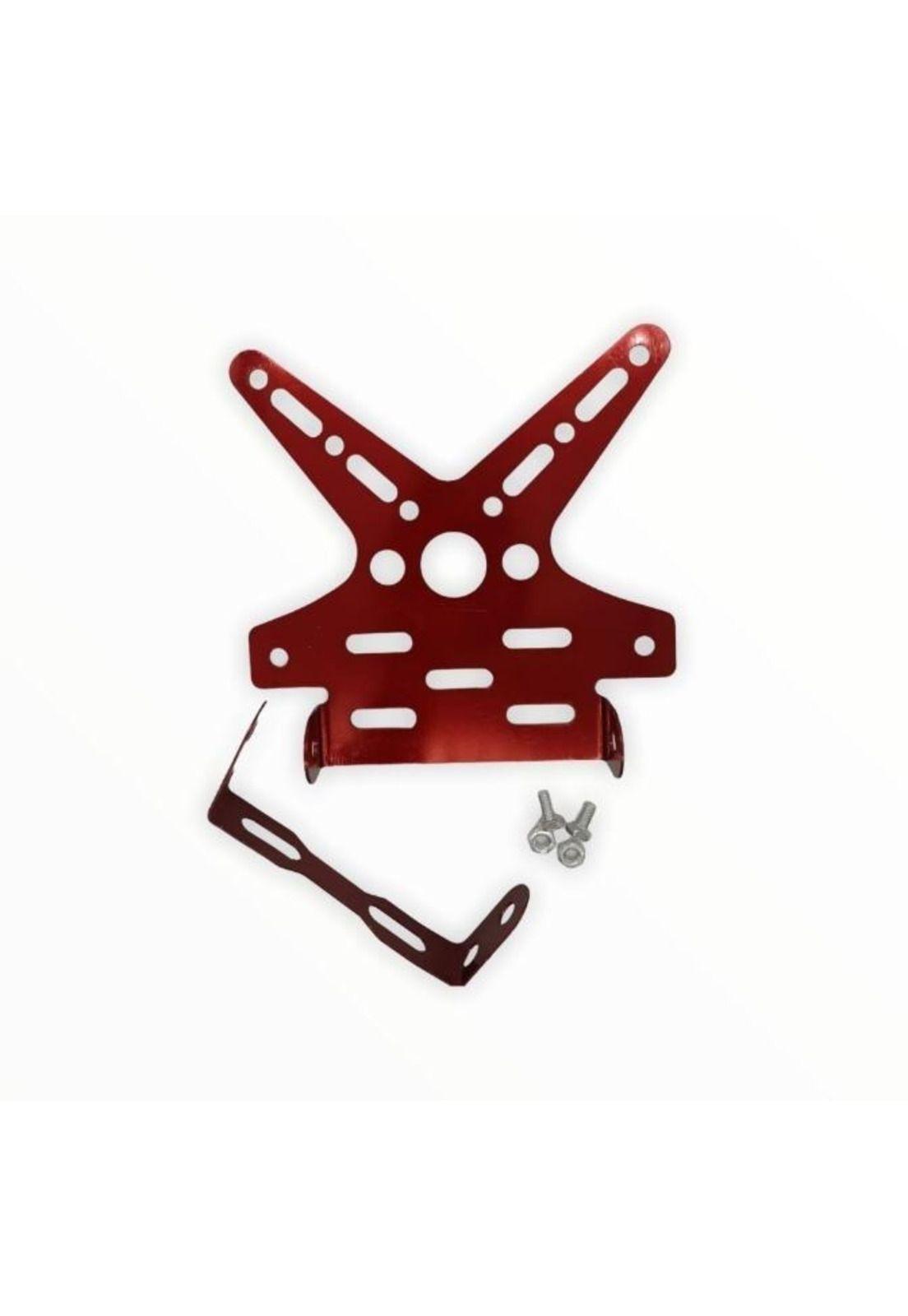 Porta Patente Ajustable Universal Para Moto Rojo-3