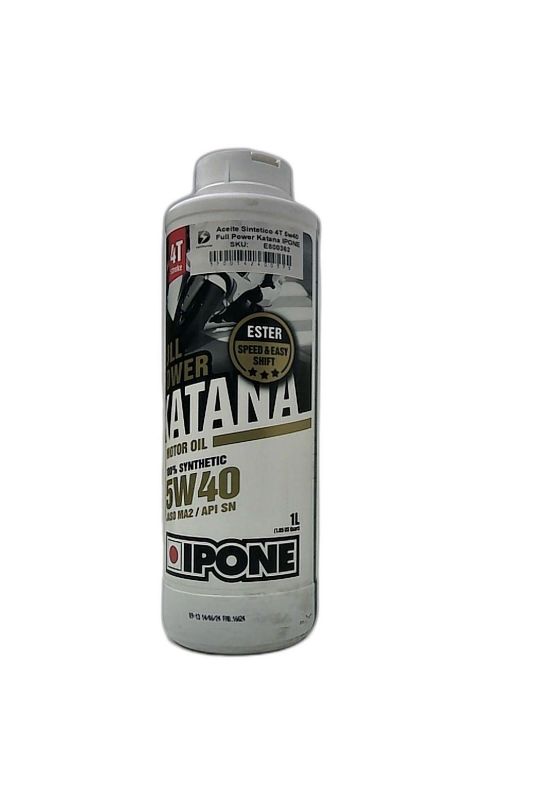Aceite Sintetico 4T 5w40 Full Power Katana IPONE-7