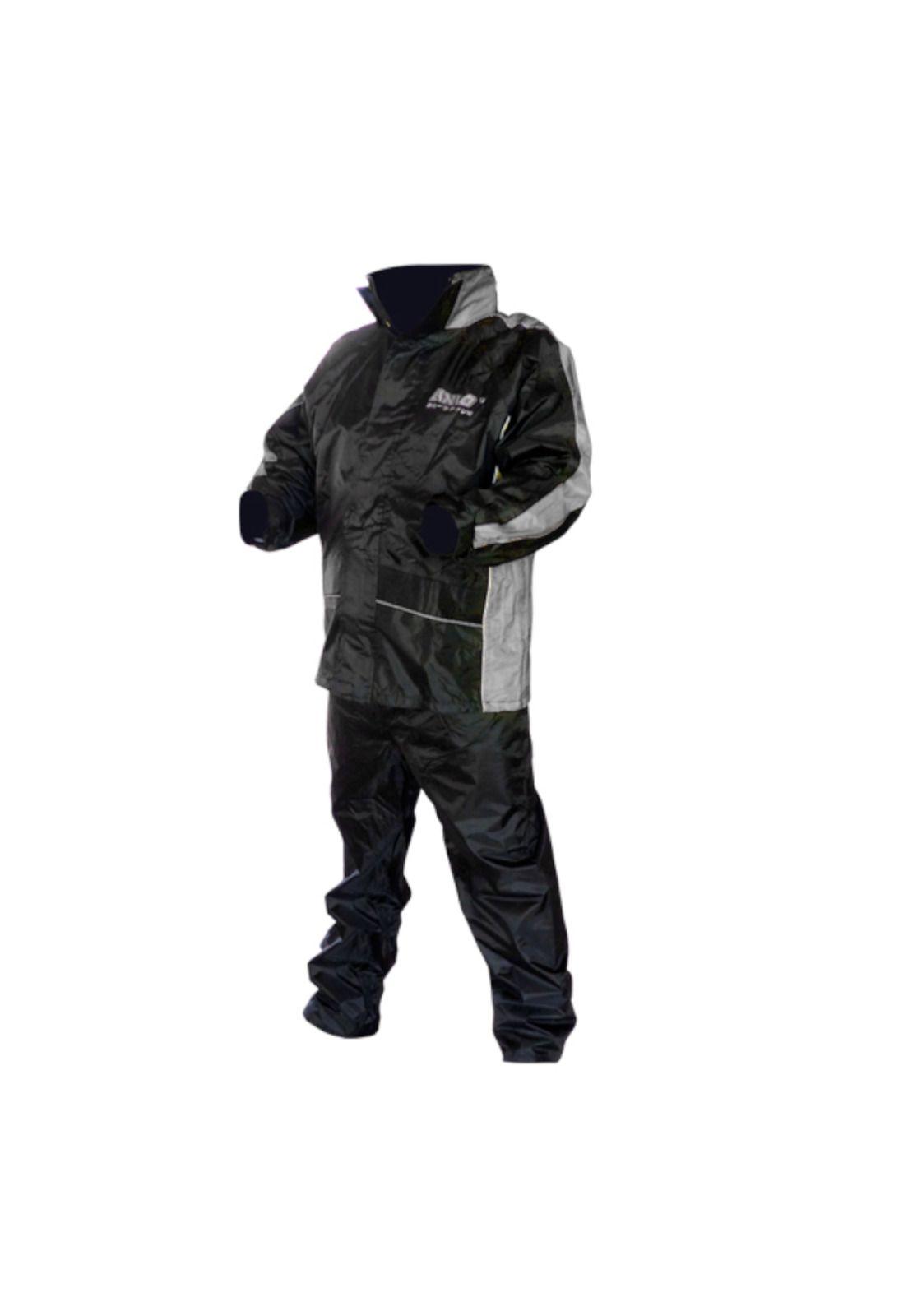 Traje Impermeable Lluvia Con capucha Moto 2pcs 14056 AXIO COLOR GRIS-0