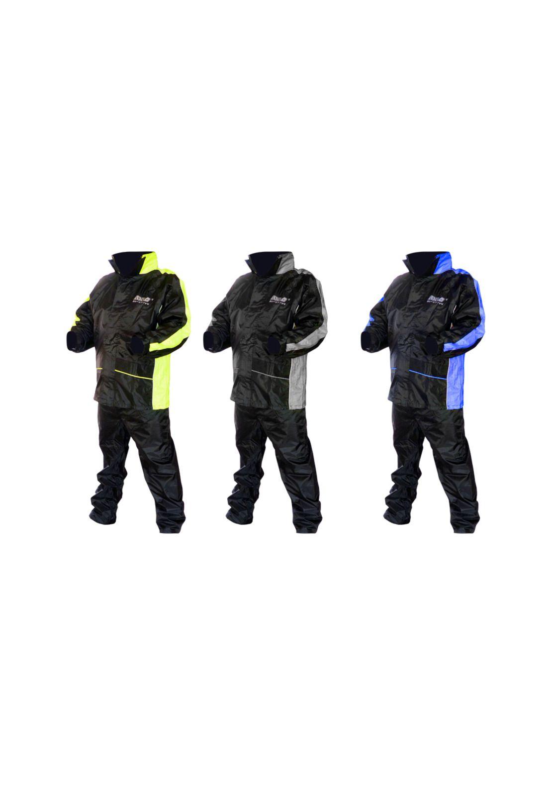Traje Impermeable Lluvia Con capucha Moto 2pcs 14056 AXIO COLOR GRIS-3