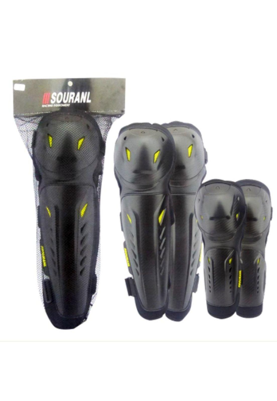 Set Rodilleras y Coderas Moto Carbon Souranl-2