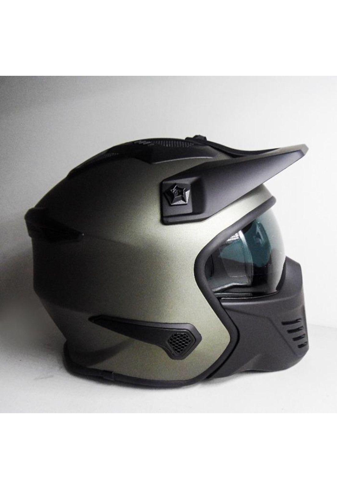 Casco Moto Dual Abierto Faseed Matt Titanium Solid-1