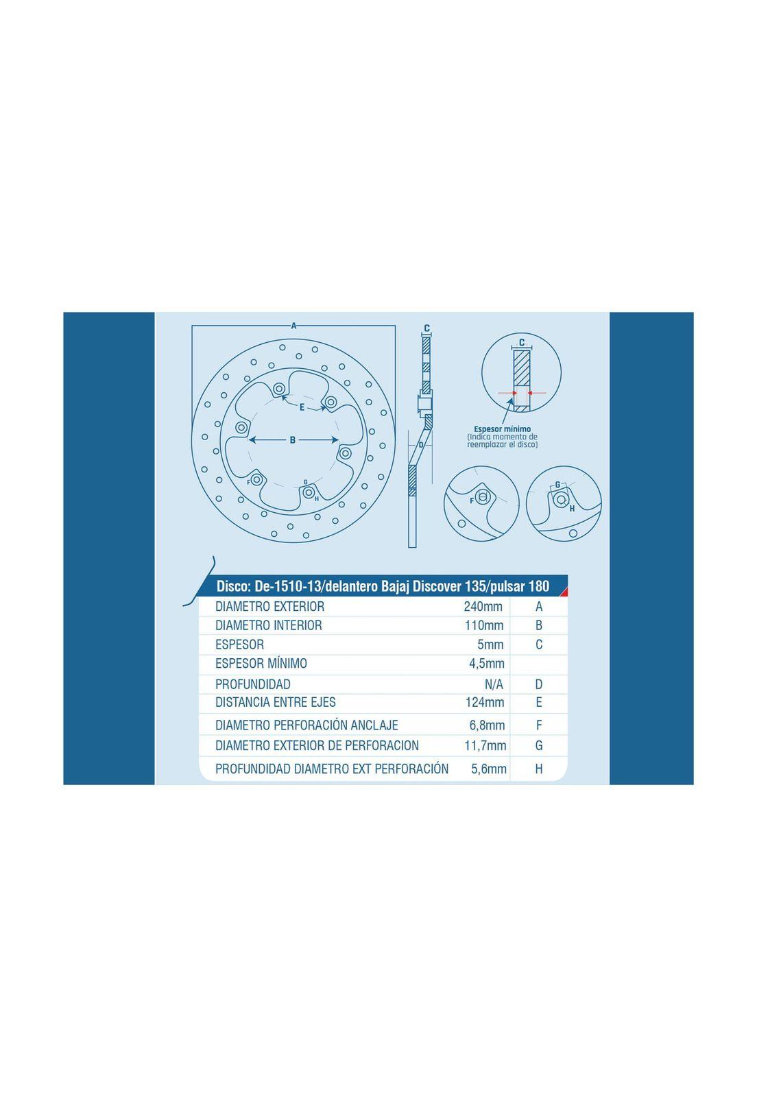 Disco Freno Trasero 240mm Benelli TNT150 / TNT150I / TNT25 / TNT302 / TRK251 ICHIMAX-3