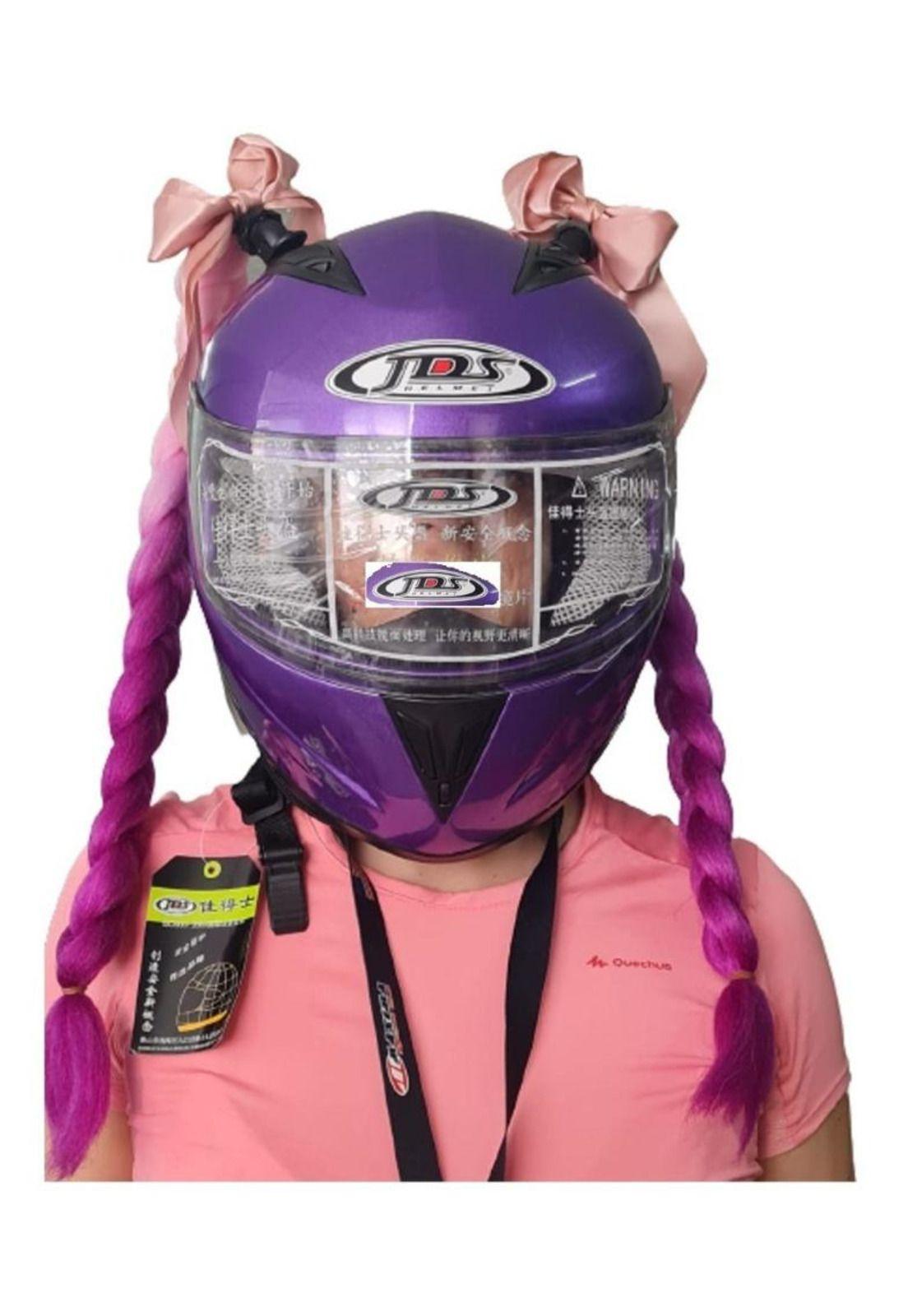 Casco De Moto Con Trenzas-1