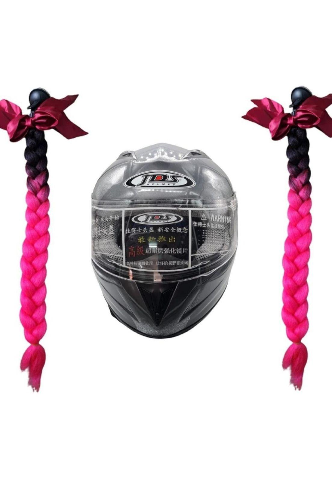 Casco De Moto Con Trenzas-5