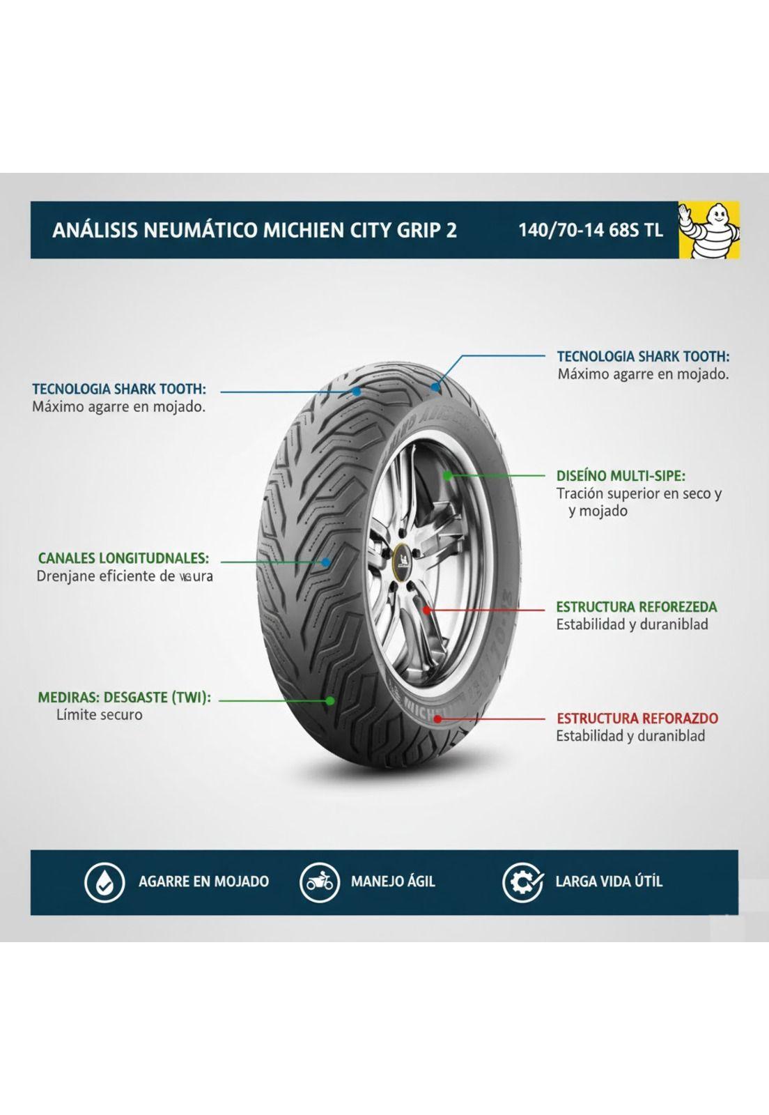 Neumatico 140/70-14 68S CITY GRIP 2 TL MICHELIN-1