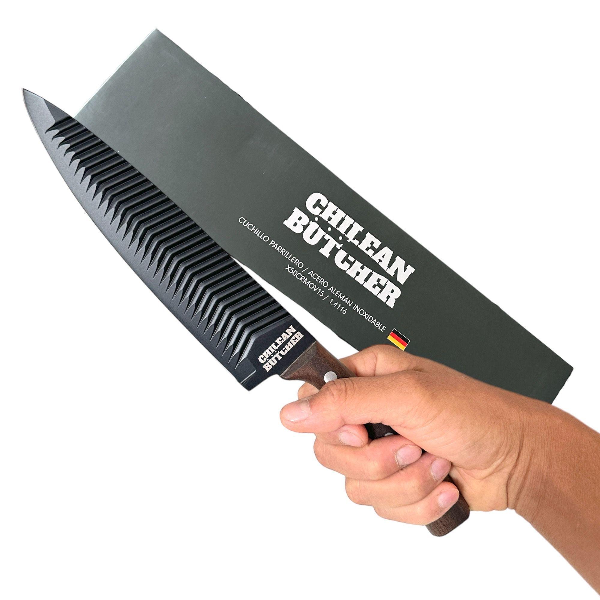 Cuchillo Parrillero Hoja De 21cm Mango De Madera Remache-2