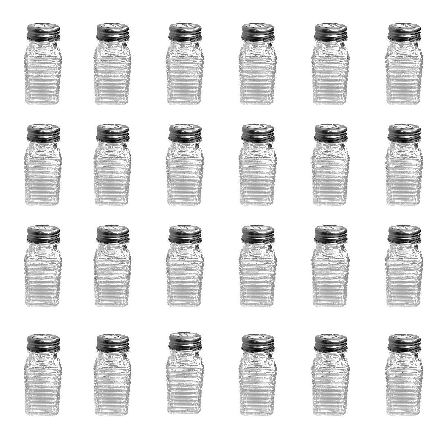 set de 24 Salero de vidrio con tapa metálica 60ml-1