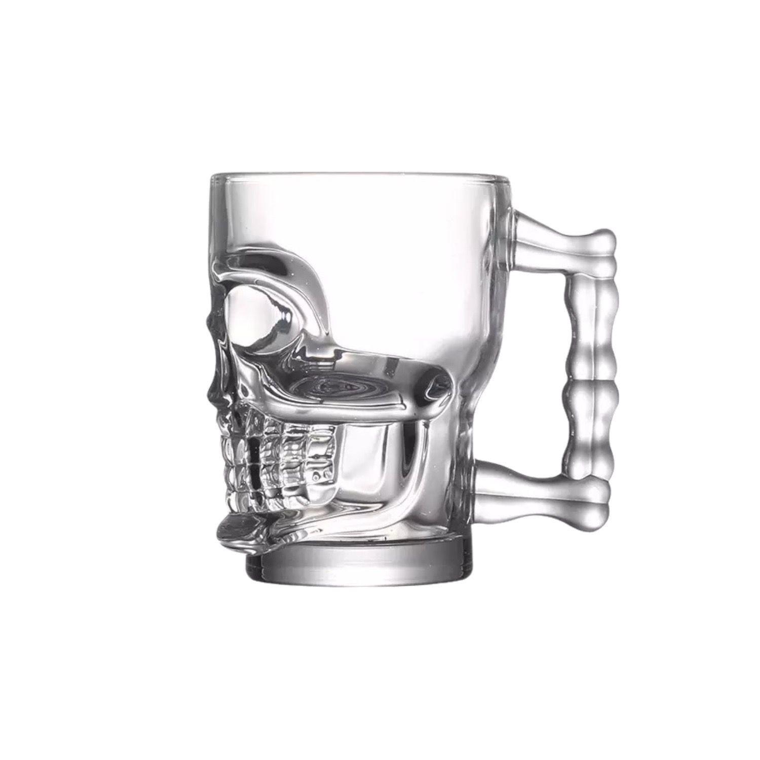 Set de 6 vasos de cerveza calavera tipo shopero-3