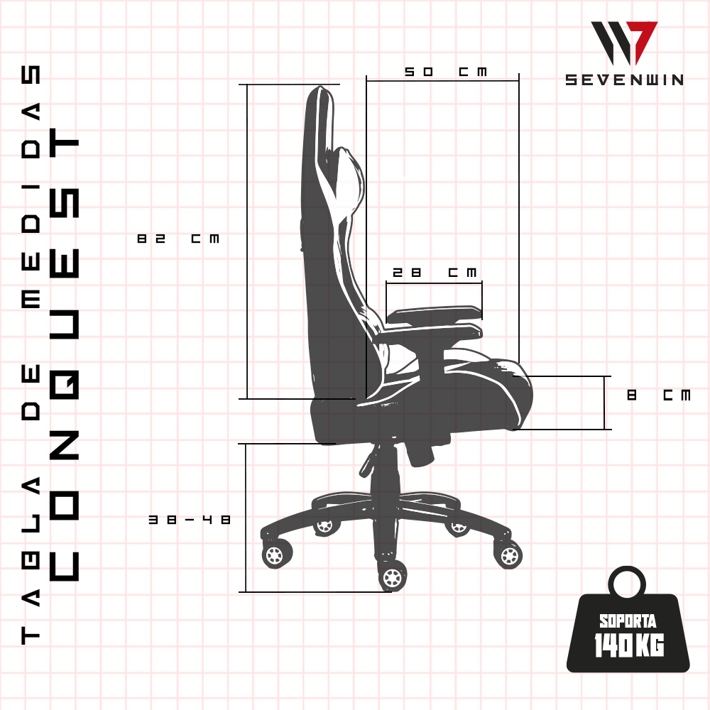 Silla Gamer Conquest Red Magma-5
