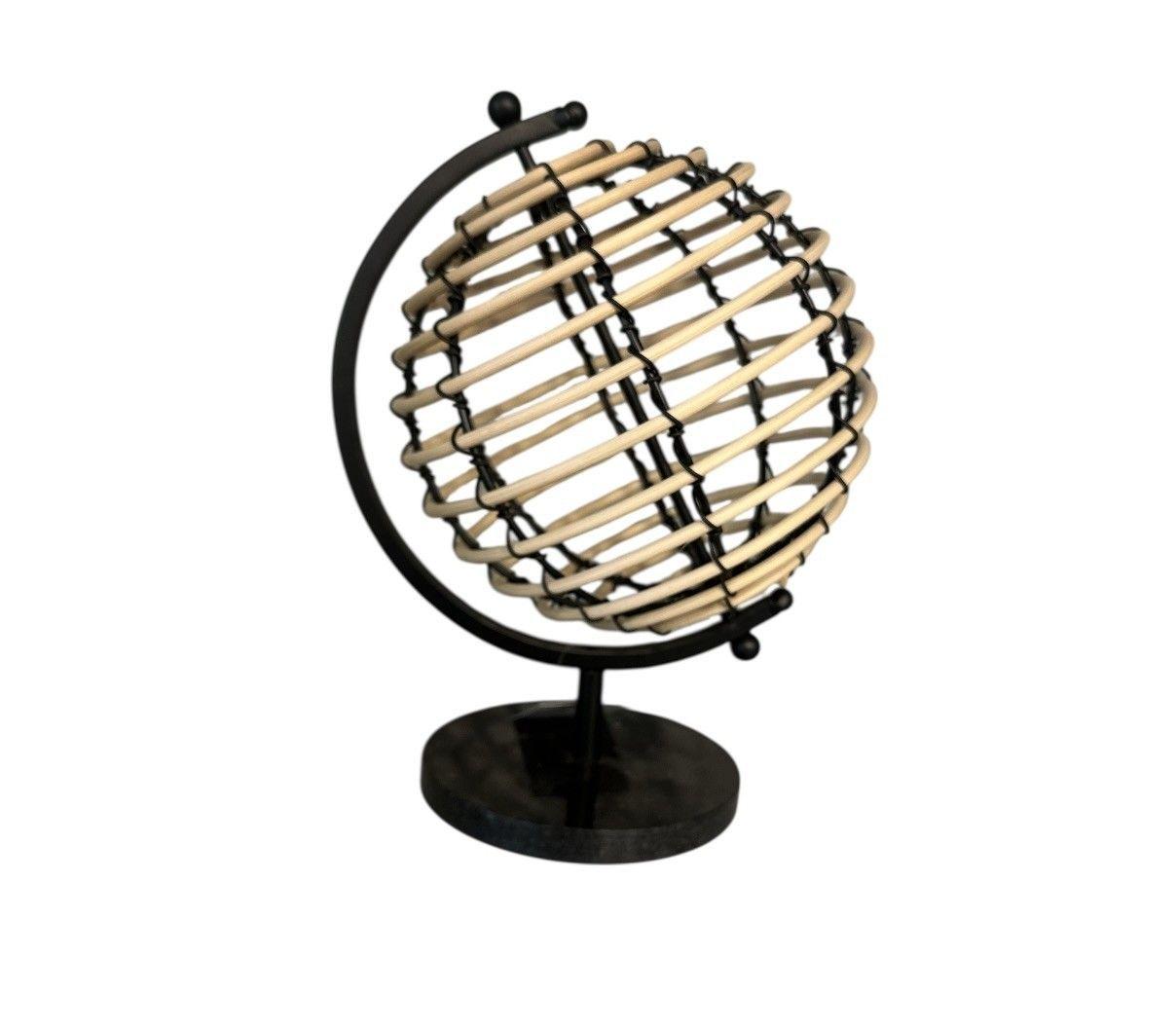 Globo Terráqueo Giratorio Metal Y Madera Cordoba Antico Home-3