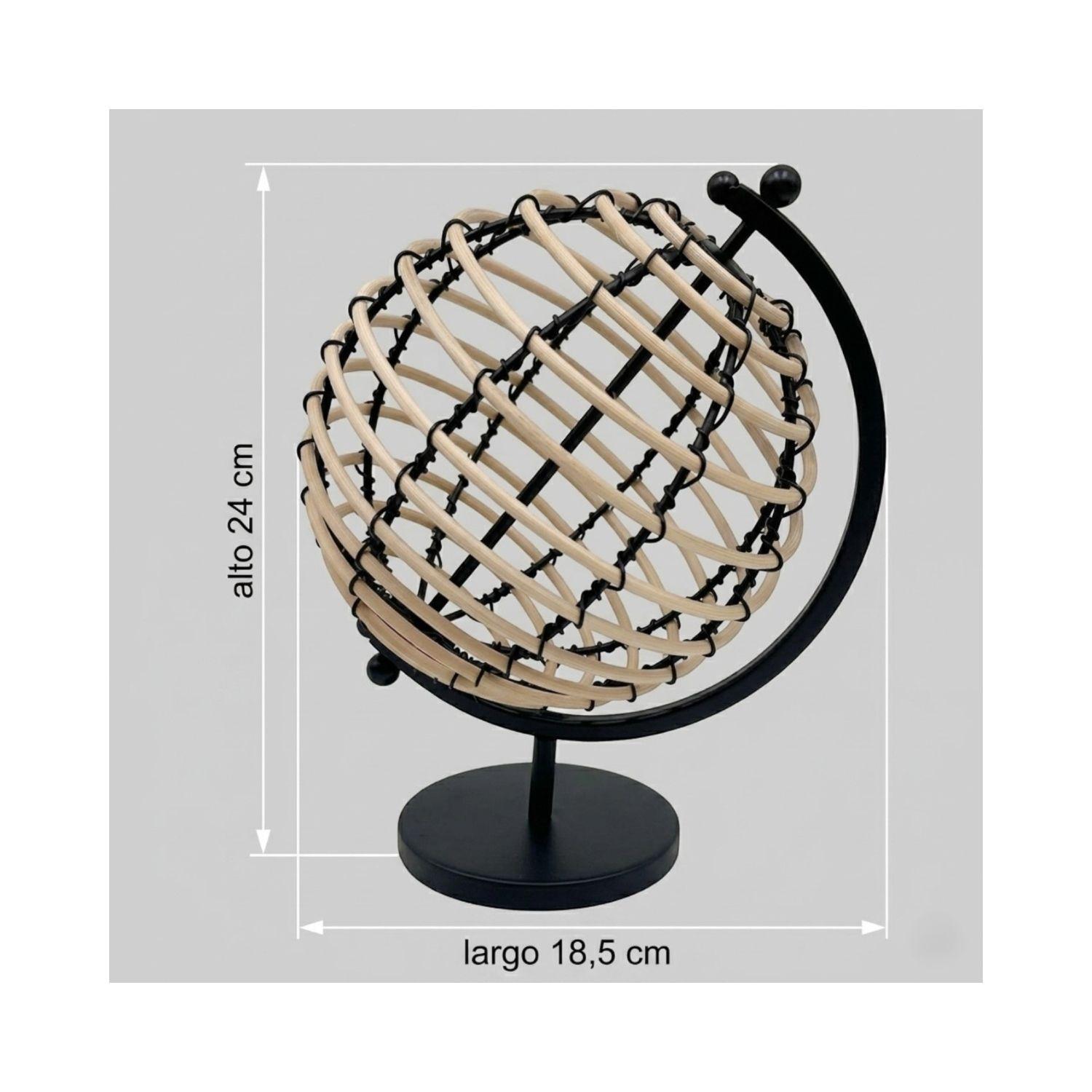 Globo Terráqueo Giratorio Metal Y Madera Cordoba Antico Home-2