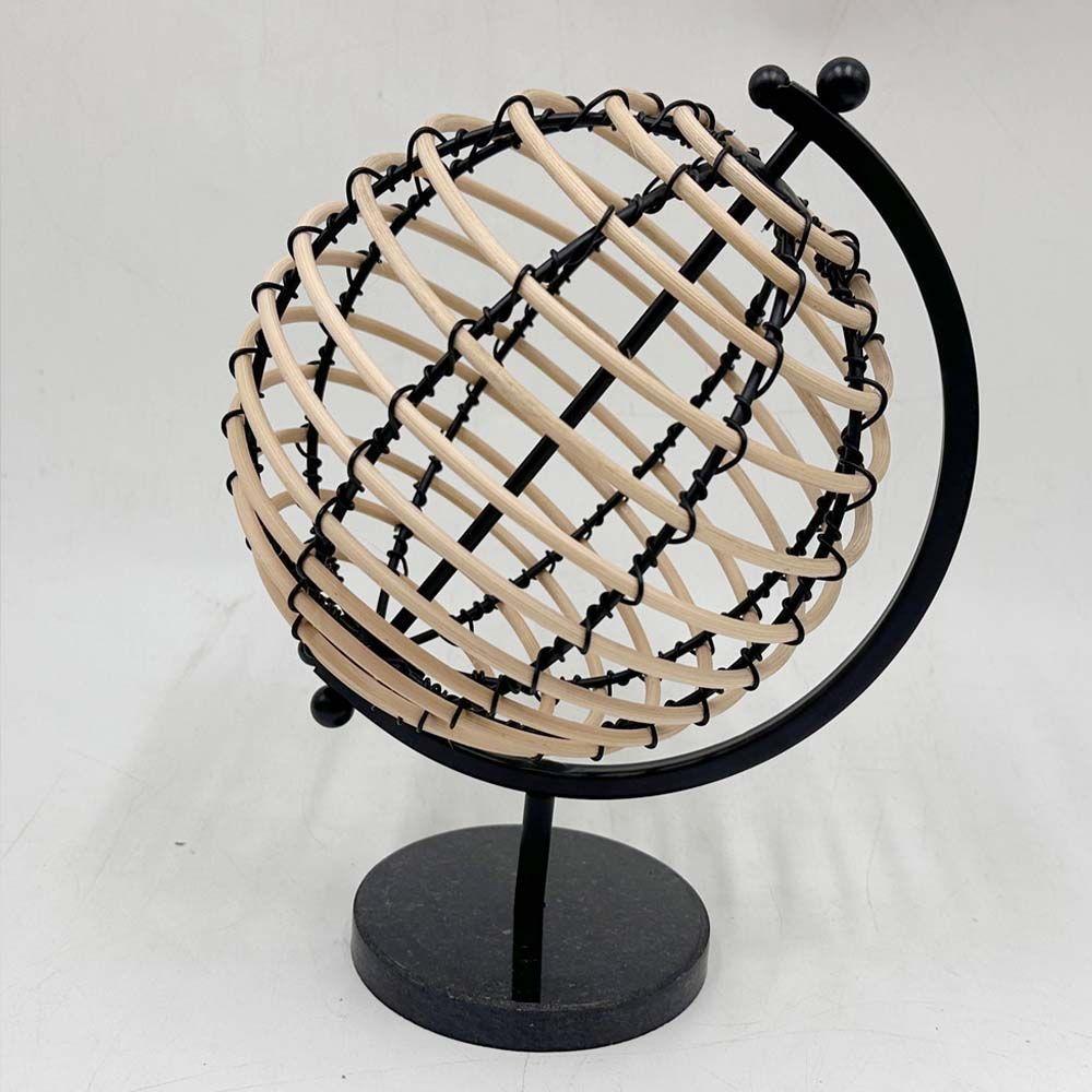 Globo Terráqueo Giratorio Metal Y Madera Cordoba Antico Home-6