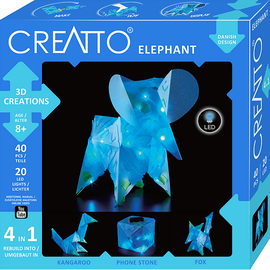 Puzzle con Iluminacion 3D , Elefante-0