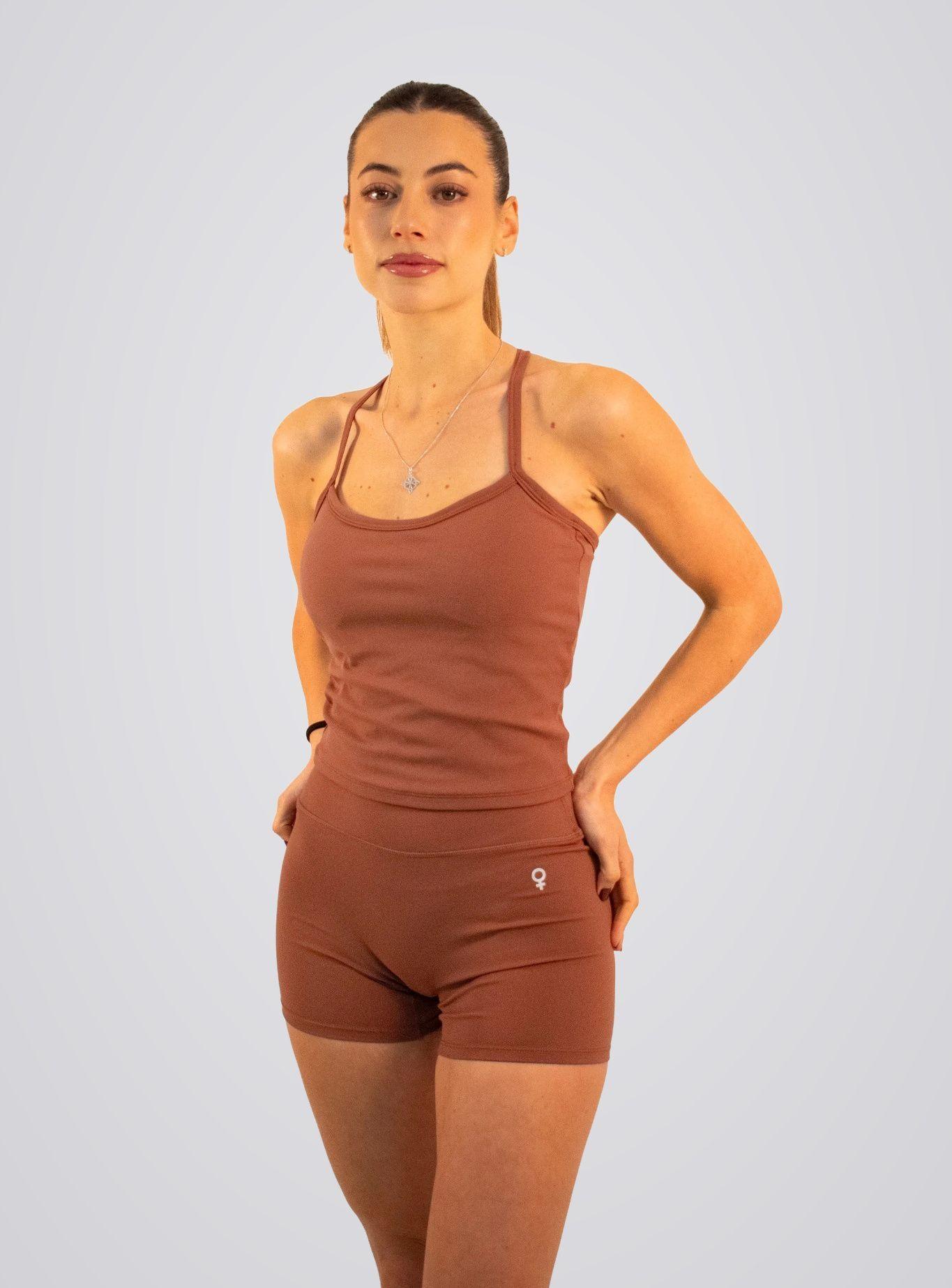 Peto Deportivo Mujer Bra Long Mokka 4Women-0