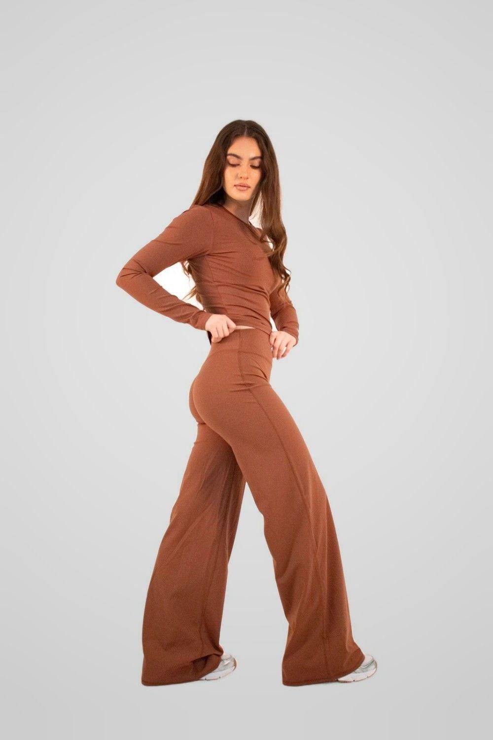Pantalón Palazzo Deportivo Mujer Mokka 4Women-0