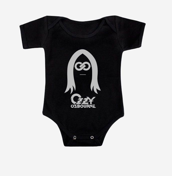 Body Bebé Ozzy Osbourne Rock Baby Infantil Black Sabbath Negro-0