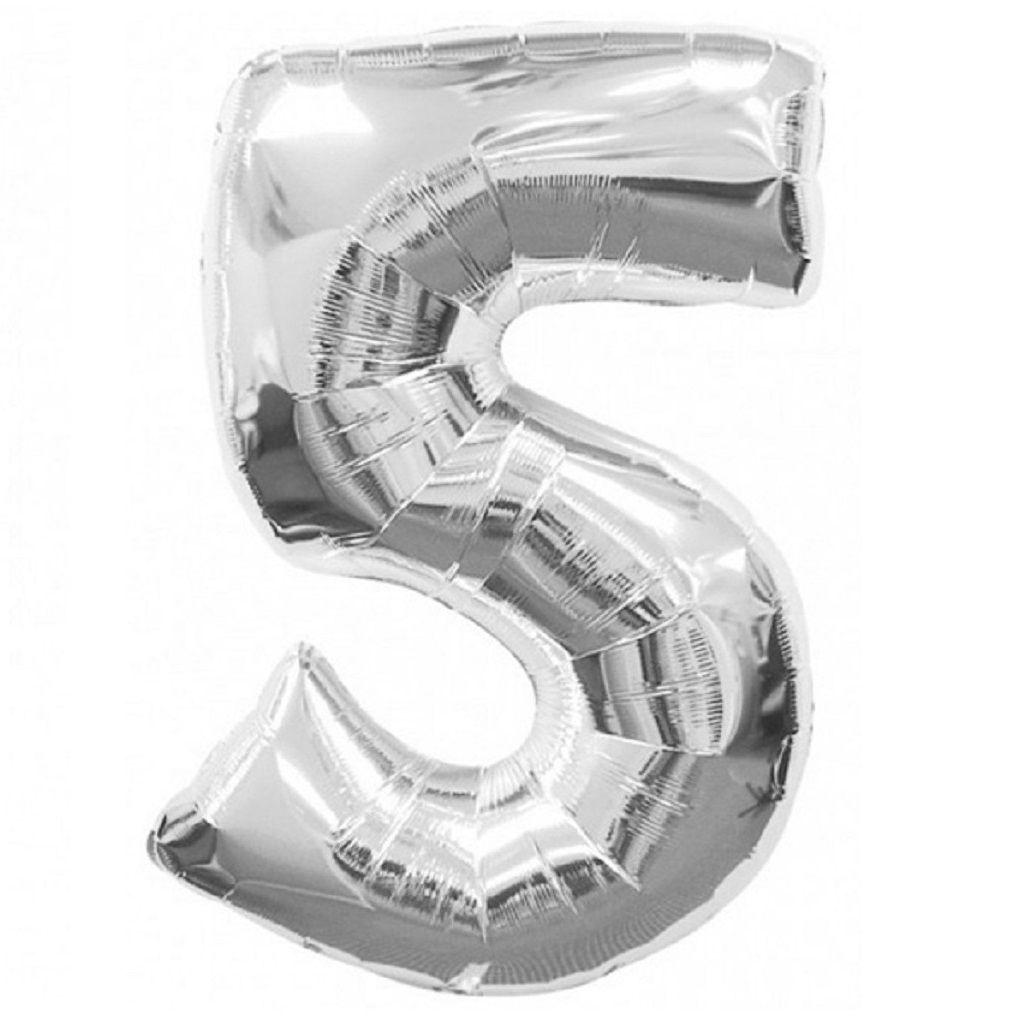 Globo Metálico Número Plateado Cotillón Activarte-6