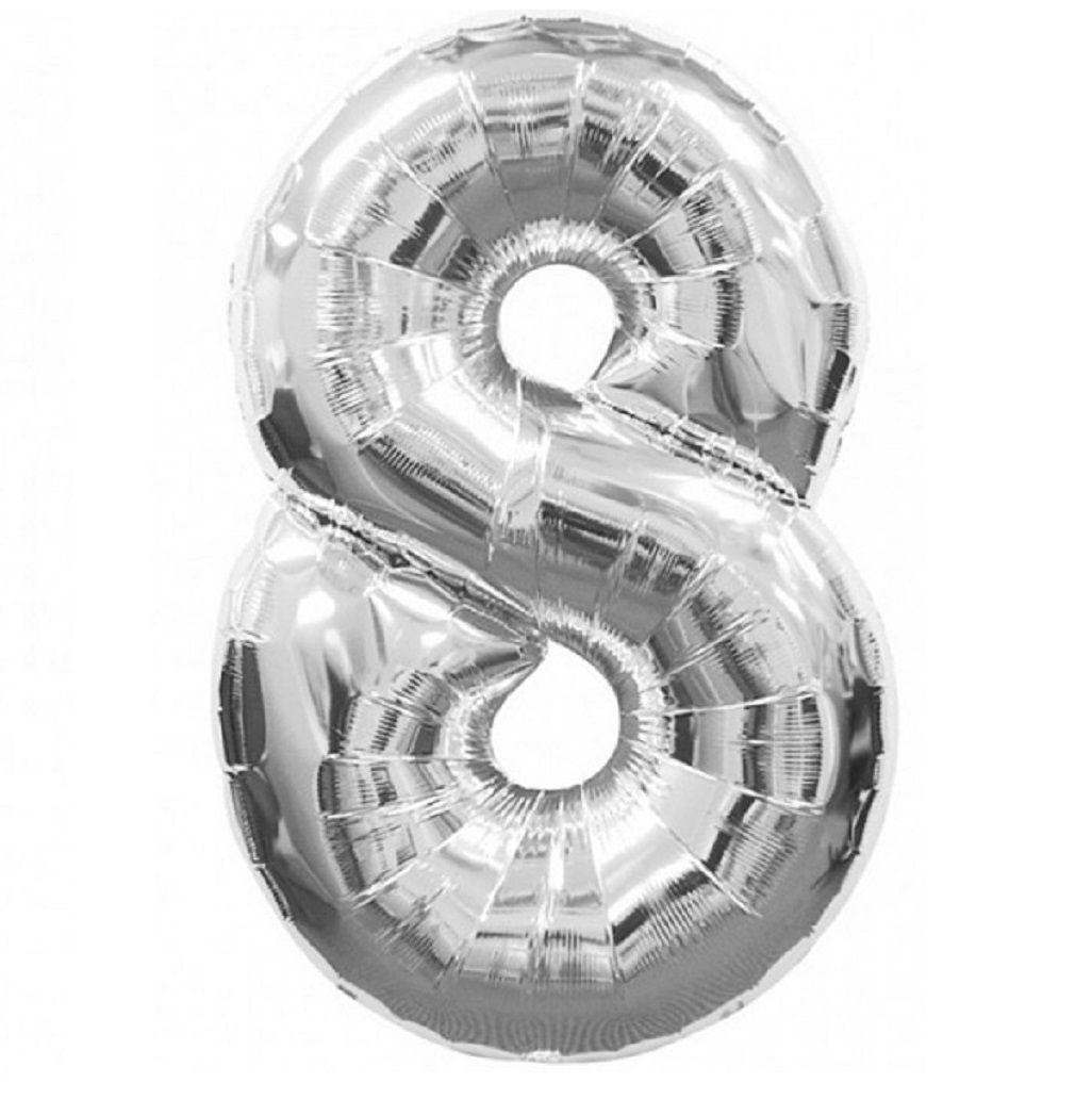 Globo Metálico Número Plateado Cotillón Activarte-9