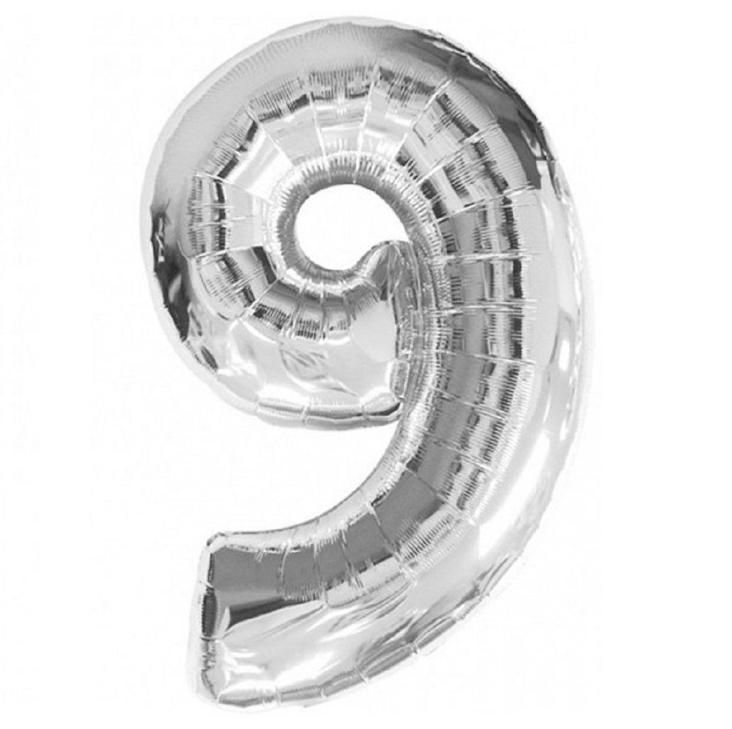 Globo Metálico Número Plateado Cotillón Activarte-10