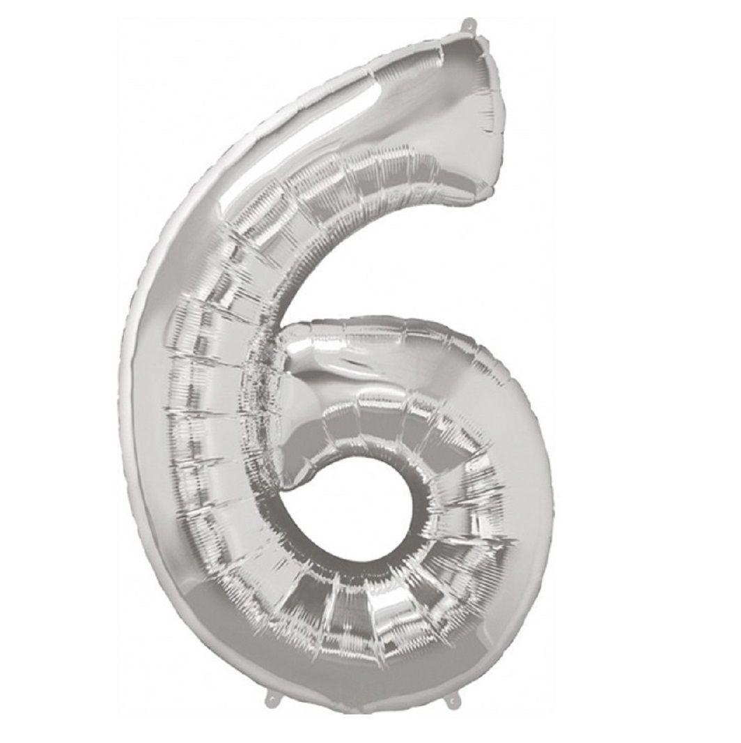 Globo Metálico Número Plateado Cotillón Activarte-7
