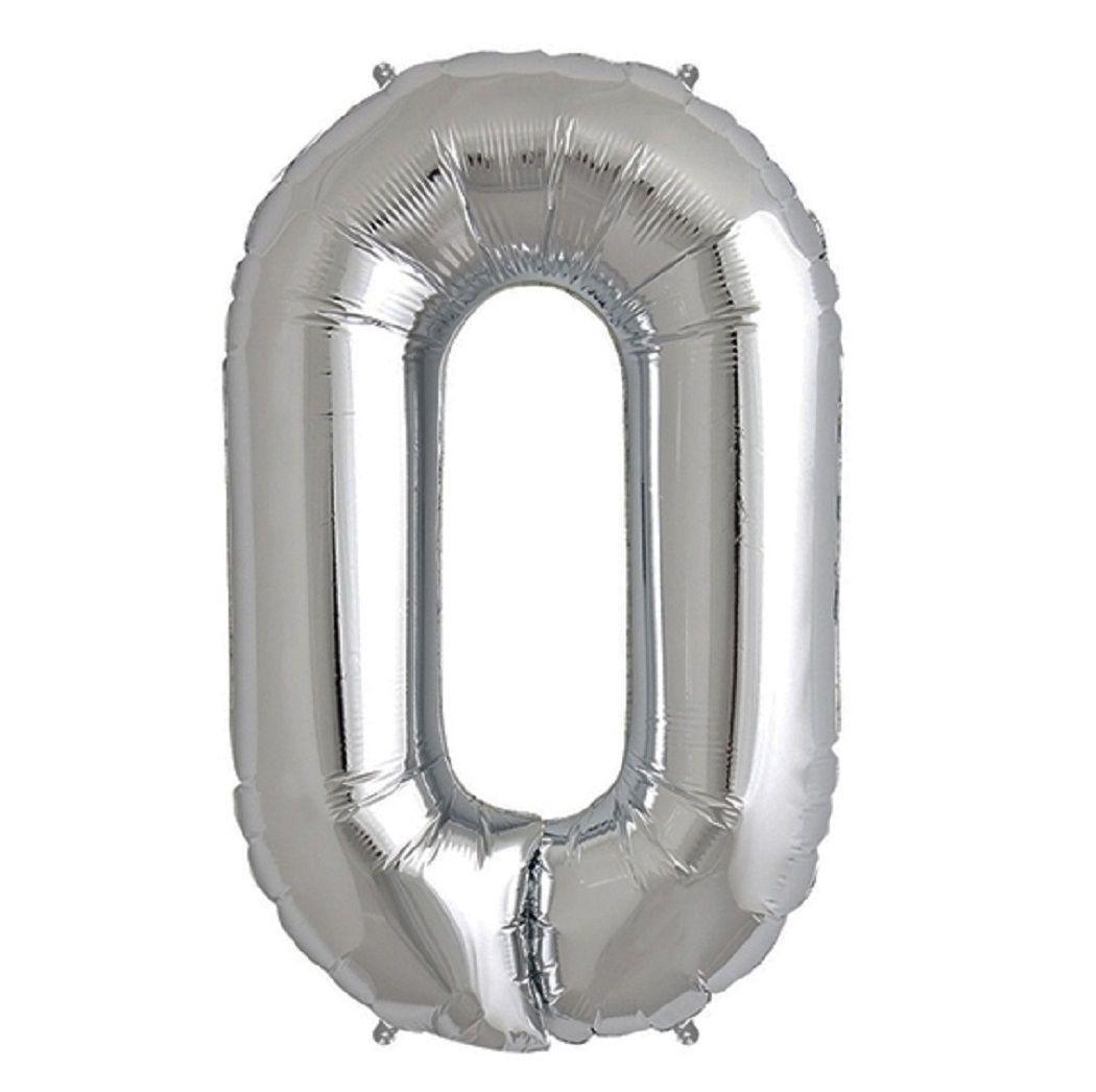 Globo Metálico Número Plateado Cotillón Activarte-1