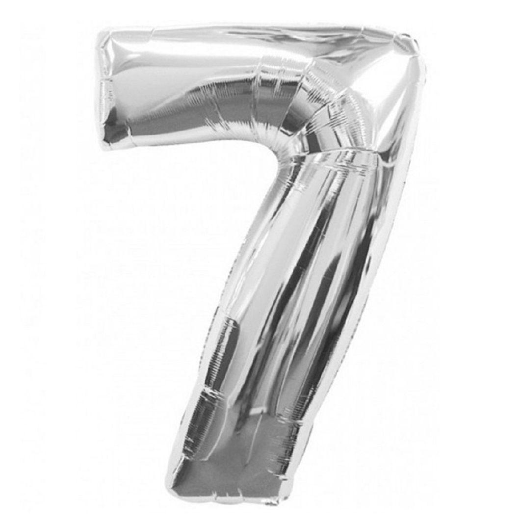 Globo Metálico Número Plateado Cotillón Activarte-8