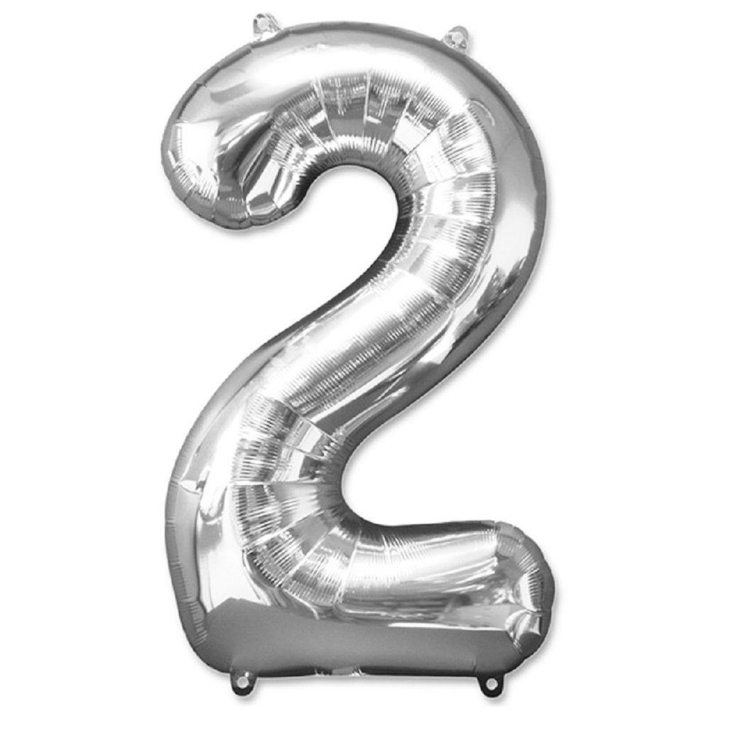 Globo Metálico Número Plateado Cotillón Activarte-3