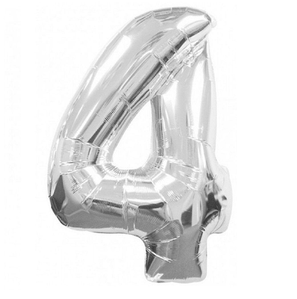 Globo Metálico Número Plateado Cotillón Activarte-5