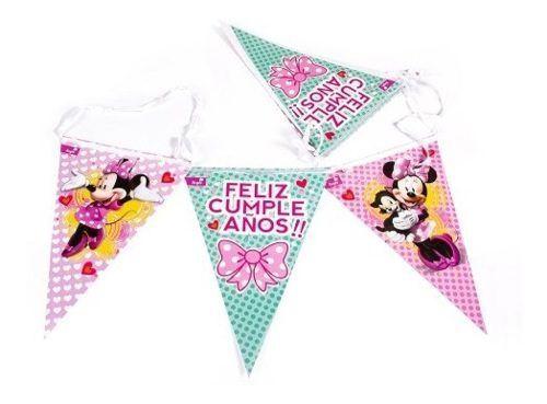 Banderín Guirnalda Minnie Mouse Original Cotillón Activarte-0