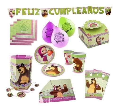 Pack Cumpleaños Masha Y El Oso X 36 Cotillón Activarte-0