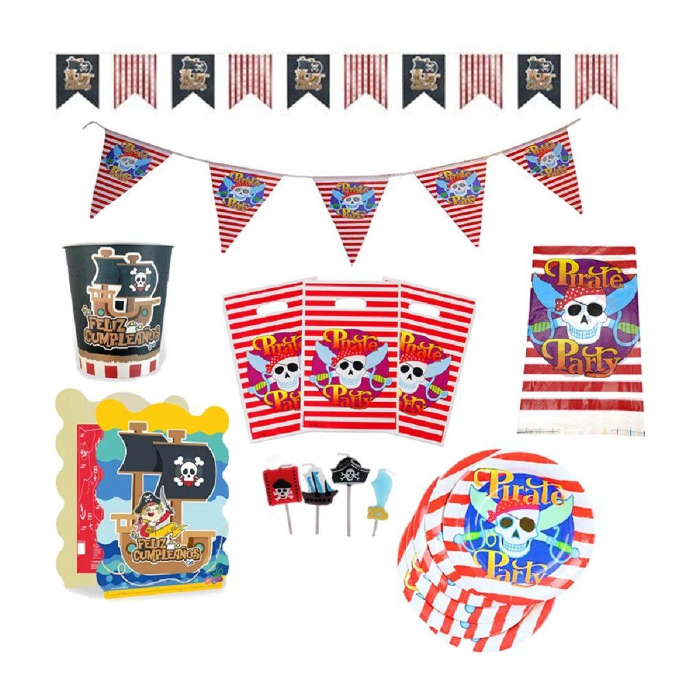 Pack Cumpleaños Pirata x 12 Cotillón Activarte-0