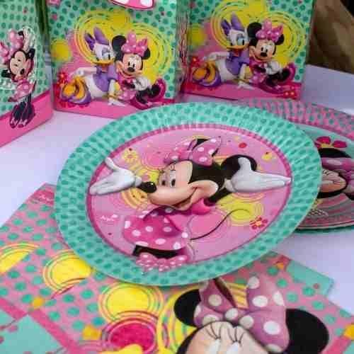 Plato Cumpleaños Minnie Mouse Original X6 Cotillón Activarte-1