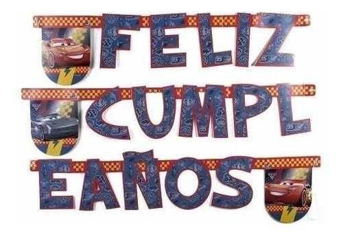 Guirnalda Feliz Cumpleaños Cars Original Cotillón Activarte-0