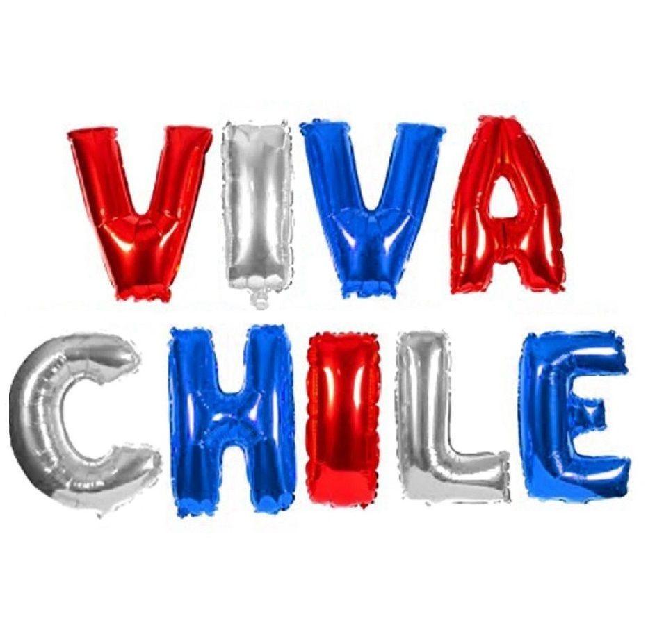 Globo Letras Viva Chile Fiestas Patrias Cotillón Activarte-0