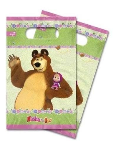 Bolsa Dulces X 6 Masha Y El Oso Original Cotillón Activarte-0