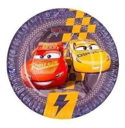 Plato Cumpleaños Cars Original X 6 Cotillón Activarte Auto-1